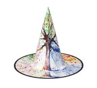 ZHAOUR 1 PC Halloween Hat â€“ Beautiful Four Season Tree Print Witches Decor Party, Cosplay Role Play, Carnival, Dress up Masquerade Supplies