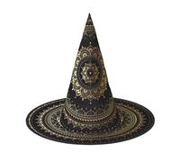 ZHAOUR 1 PC Halloween Hat â€“ Kaleidoscope Mandala Print Witches Decor Party, Cosplay Role Play, Carnival, Dress up Masquerade Supplies