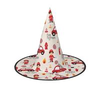 ZHAOUR 1 PC Halloween Hat â€“ Little Boys and Girls in FireFighters Print Witches Decor Party, Cosplay Role Play, Carnival, Dress up Masquerade Supplies