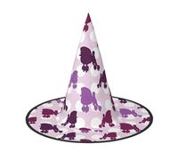 ZHAOUR 1 PC Halloween Hat â€“ purple Poodle Polka Dot Print Witches Decor Party, Cosplay Role Play, Carnival, Dress up Masquerade Supplies