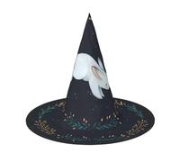 ZHAOUR 2 PCS Halloween Hat – Cute White Rabbit Print Witches Decor Party, Cosplay Role Play, Carnival, Dress up Masquerade Supplies