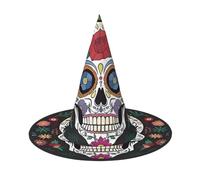 ZHAOUR 2 PCS Halloween Hat â€“ Day of The Dead Print Witches Decor Party, Cosplay Role Play, Carnival, Dress up Masquerade Supplies