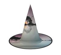 ZHAOUR 2 PCS Halloween Hat – Reflection Guitar Print Witches Decor Party, Cosplay Role Play, Carnival, Dress up Masquerade Supplies