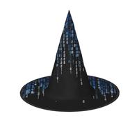 ZHAOUR 2 PCS Halloween Hat â€“ the Blue Binary Print Witches Decor Party, Cosplay Role Play, Carnival, Dress up Masquerade Supplies
