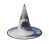 ZHAOUR 2 PCS Halloween Hat - Polar Bear Print Witches Decor Party, Cosplay Role Play, Carnival, Dress up Masquerade Supplies