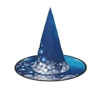 ZHAOUR 3 PCS Halloween Hat – Blue christmas snowflake Print Witches Decor Party, Cosplay Role Play, Carnival, Dress up Masquerade Supplies