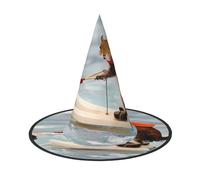 ZHAOUR 3 PCS Halloween Hat – Water Skiing fox Squirrel Print Witches Decor Party, Cosplay Role Play, Carnival, Dress up Masquerade Supplies