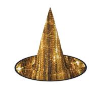 ZHAOUR 3 PCS Halloween Hat - Gold Sequin Sparkle Print Witches Decor Party, Cosplay Role Play, Carnival, Dress up Masquerade Supplies