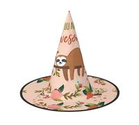 ZHAOUR 3 PCS Halloween Hat - You Are Awesome Sloth Print Witches Decor Party, Cosplay Role Play, Carnival, Dress up Masquerade Supplies