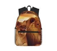 ZHAOUR African Lion Print Canvas Backpack with Adjustable Strap | Casual Daypack Travel Season Boys Girls Lightweight Middle Further Studies Fashion Youth Adjustable