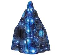 ZHAOUR Artificial Intelligence Brain Print Hooded Cloak Halloween Witch Cape Unisex