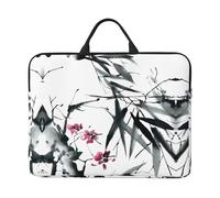 ZHAOUR Bamboo Cherry Blossom Print 14in Laptop Case Sleeve Bag - Padded for Protection, Perfect for Business, Commuting, and Travel