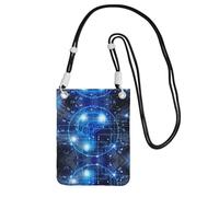ZHAOUR Black Universal Crossbody Phone Bag – Lightweight Artificial Intelligence Brain Print Purse, Perfect for Shopping, and Outdoor Activities