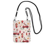 ZHAOUR Black Universal Crossbody Phone Bag – Lightweight Little Boys and Girls in FireFighters Print Purse, Perfect for Shopping, and Outdoor Activities