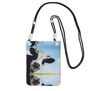 ZHAOUR Black Universal Crossbody Phone Bag - Lightweight Cow Patterns Print Purse, Perfect for Shopping, and Outdoor Activities