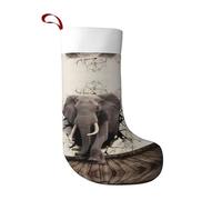 ZHAOUR Broken wall elephant Print Christmas Stocking Party Decoration - Large Hanging Ornament for Xmas Tree, Fireplace & Home