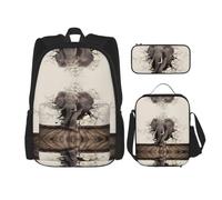 ZHAOUR Broken wall elephant Print School Bag with Laptop Compartment