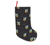 ZHAOUR Bumble Bees Print 18in Christmas Stockings - Holiday Hanging Decoration for Fireplace, Xmas Tree, Home & Office