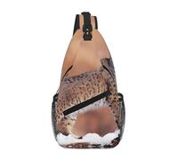 ZHAOUR Canada Lynx Print Cross Chest Bag â€“ Unisex Travel Sling Backpack, Diagonal Front-Body Carry for Daypack & Casual Use