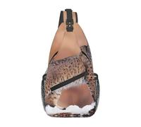 ZHAOUR Canada Lynx Print Cross Chest Bag - Lightweight Hiking Daypack with Zippers, Travel Sling for Unisex Daily & Outdoor Use