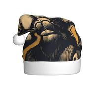 ZHAOUR Cartoon King Kong Print Christmas Hat for Adults - Comfortable Xmas New Year Santa Favors Hats, Holiday Festive Headwear