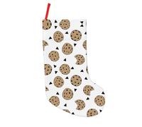 ZHAOUR Cookies Food Chocolate Chip Biscuits Print 18in Christmas Stockings - Holiday Hanging Decoration for Fireplace, Xmas Tree, Home & Office