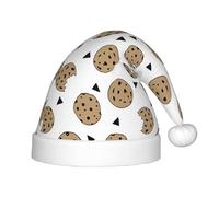 ZHAOUR Cookies Food Chocolate Chip Biscuits Print Christmas Hat for Kids â€“ Festive Santa Hat, Holiday Headwear for Christmas, New Year Parties