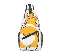 ZHAOUR cute corgi butt Print Cross Chest Bag - Lightweight Hiking Daypack with Zippers, Travel Sling for Unisex Daily & Outdoor Use