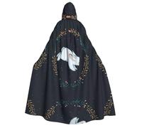 ZHAOUR Cute White Rabbit Print Halloween Hooded Cloak Costumes Cape - Unisex Adult Party, Carnival, Comic Exhibition,Cosplay Robe