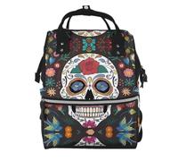 ZHAOUR Day of The Dead Print Mummy Backpack Large Capacity Diaper Bag | Storage box trip Large capacity Diaper bag climbing School bag Laptop College Book Bag Outdoor Casual Daypack