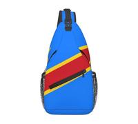 ZHAOUR Flag of the Congo Print Cross Chest Bag - Lightweight Hiking Daypack with Zippers, Travel Sling for Unisex Daily & Outdoor Use