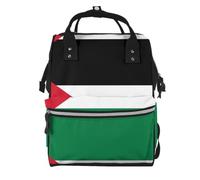 ZHAOUR Flag of the State of Palestine Print Mummy Backpack Large Capacity Diaper Bag
