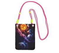 ZHAOUR Fuchusia Universal Crossbody Phone Bag â€“ Lightweight Planet Print Purse, Perfect for Shopping, and Outdoor Activities