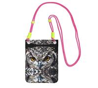 ZHAOUR Fuchusia Universal Crossbody Phone Bag â€“ Lightweight Yellow eyed owl Print Purse, Perfect for Shopping, and Outdoor Activities