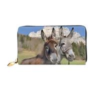 ZHAOUR Funny Donkey Print Leather Wallet - Long Clutch for Women, Thin & Lightweight Bifold Checkbook Wallets, Card Holder
