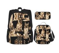 ZHAOUR German Shepherd Print School Bag with Laptop Compartment