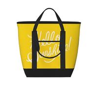 ZHAOUR Goodlooking Hello Sunshine Print Large Capacity Insulated Tote Bag - Adjustable Shoulder, Perfect for Grocery Shopping, Work, Travel
