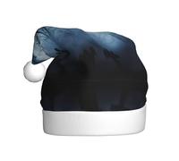 ZHAOUR Gothic Happy Halloween Print Christmas Hat for Adults - Comfortable Xmas New Year Santa Favors Hats, Holiday Festive Headwear