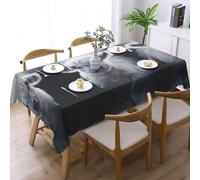 ZHAOUR Gray Cow Print Tablecloth â€“ Rectangle Dining Table Cover for Holiday, Party, Picnic â€“ Kitchen Decor Tabletop Cloth