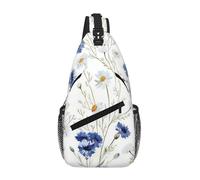 ZHAOUR Hand Drawn Flower Print Cross Chest Bag â€“ Unisex Travel Sling Backpack, Diagonal Front-Body Carry for Daypack & Casual Use