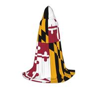 ZHAOUR L Halloween Hooded Cape â€“ Unisex Maryland State Flag Print Cosplay Robe for Witch, Magician â€“ Party Masquerade Costume