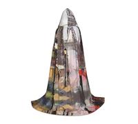 ZHAOUR L Halloween Hooded Cape - Unisex Rainy Street In Paris Print Costumes for Party, Carnival, Comic Exhibition, Cosplay, and More