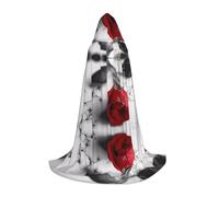 ZHAOUR L Halloween Hooded Cape - Unisex Rote Rose1 (1) Print Costumes for Party, Carnival, Comic Exhibition, Cosplay, and More