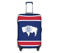 ZHAOUR L Suitcase Cover Protector â€“ Elastic Wyoming State Flag Print Luggage Travel Accessories for Business Trips