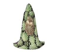 ZHAOUR L Unisex Halloween Hedgehogs Cactus Print Hooded Cape Costume