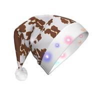 ZHAOUR LED Christmas Hat for Adults - Festive 5c762f1816e2df05ad7ebf5f2c76df1 Print Santa Hat, Soft Plush Holiday Headwear for Xmas, New Year