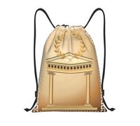ZHAOUR M Adjustable Drawstring Antique Building Print Bags Backpack