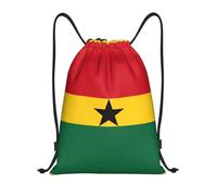 ZHAOUR M Adjustable Drawstring Flag of Ghana Print Bags Backpack