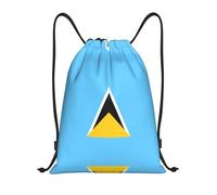 ZHAOUR M Adjustable Drawstring Flag of Saint Lucia Print Bags Backpack