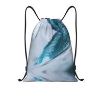ZHAOUR M Adjustable Drawstring Ocean Green Wave Surf Print Bags Backpack | Gym Traveling Sport Beach Swimming Shopping Yoga String Trip Sack Dance Travel Carry-On Luggage Camping Hiking